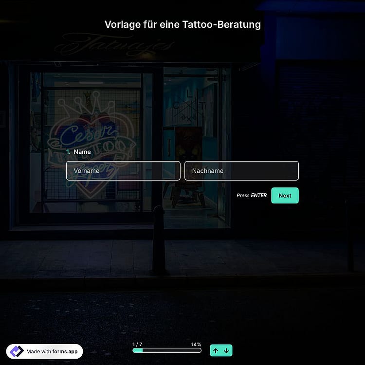 Vorlage für eine Tattoo-Beratung
