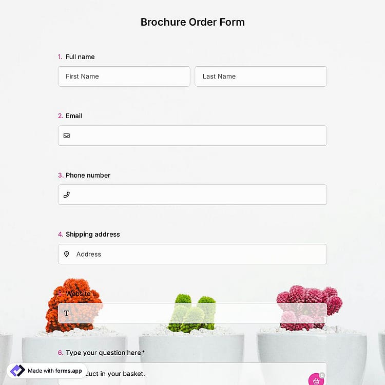 Brochure Order Form Template