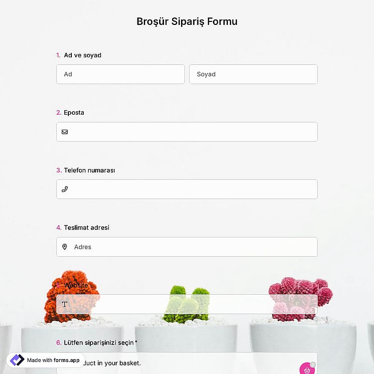 Broşür Sipariş Formu Şablonu