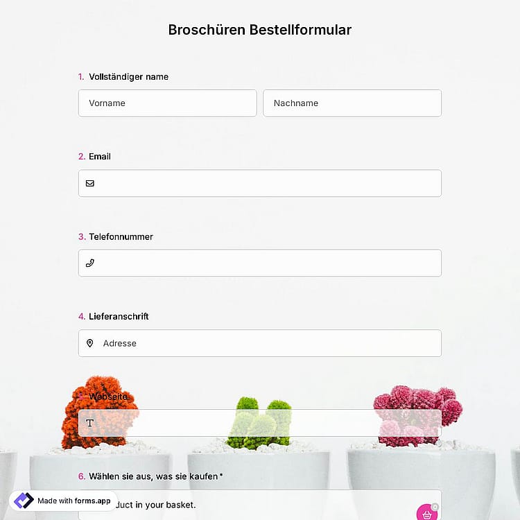 Broschüren-Bestellformularvorlage
