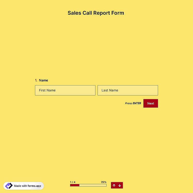 Sales Call Report Form Template