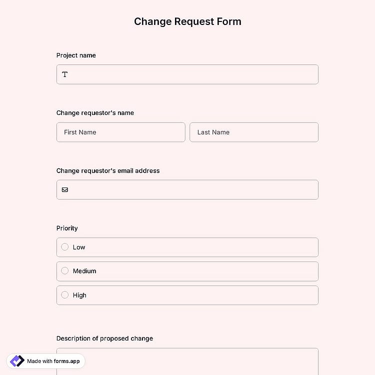 Change Request Form Template