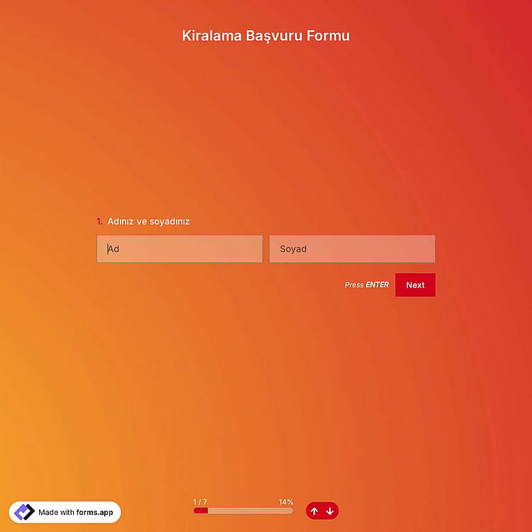 Araç Kiralama Başvuru Formu Şablonu