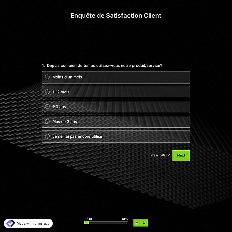 Modèle de Enquête de Satisfaction Client