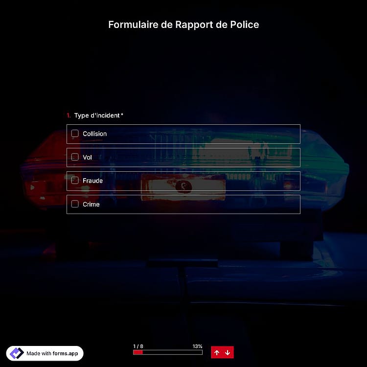 Formulaire Rapport de Police