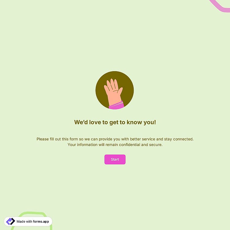 Customer Information Form Template