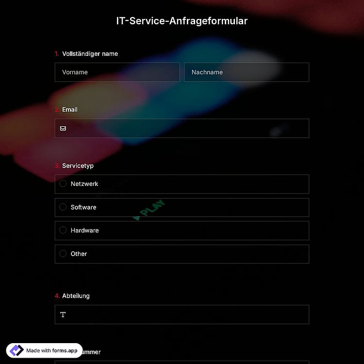 IT-Service-Anfrageformular