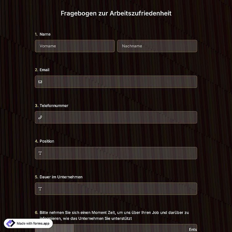 Fragebogen zur Arbeitszufriedenheit