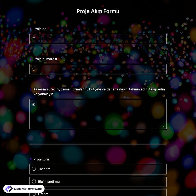 Proje Talep Formu Şablonu