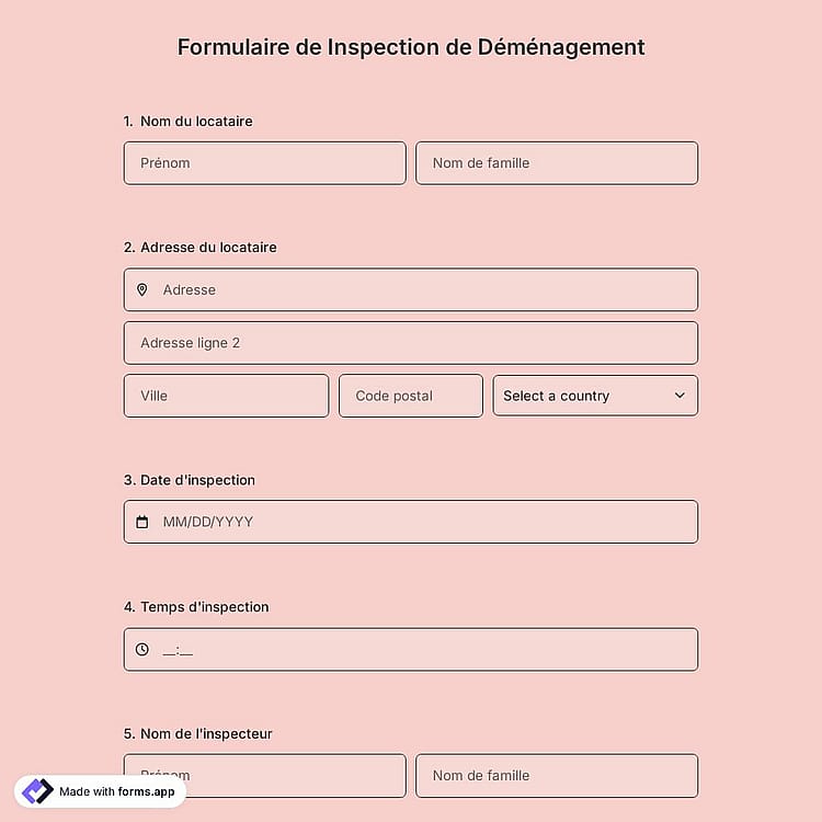 Formulaire de Inspection de Déménagement
