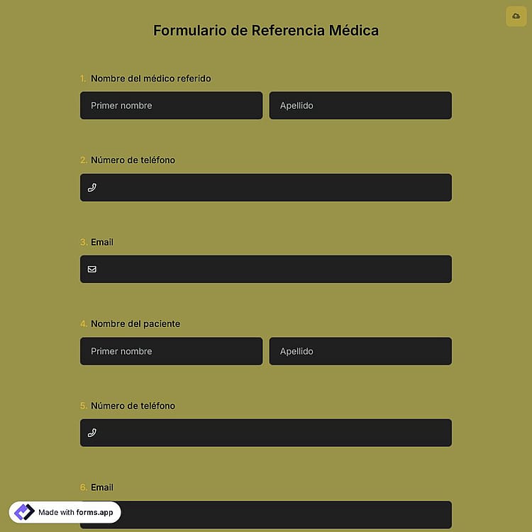Plantilla de Formulario de Referencia Médica