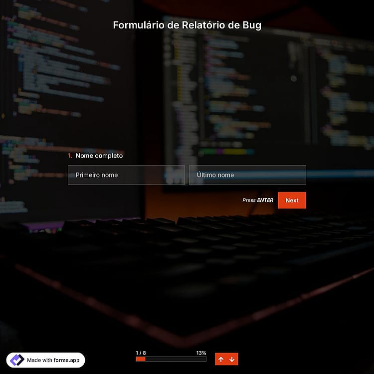 Modelo de Formulário de Relato de Bug
