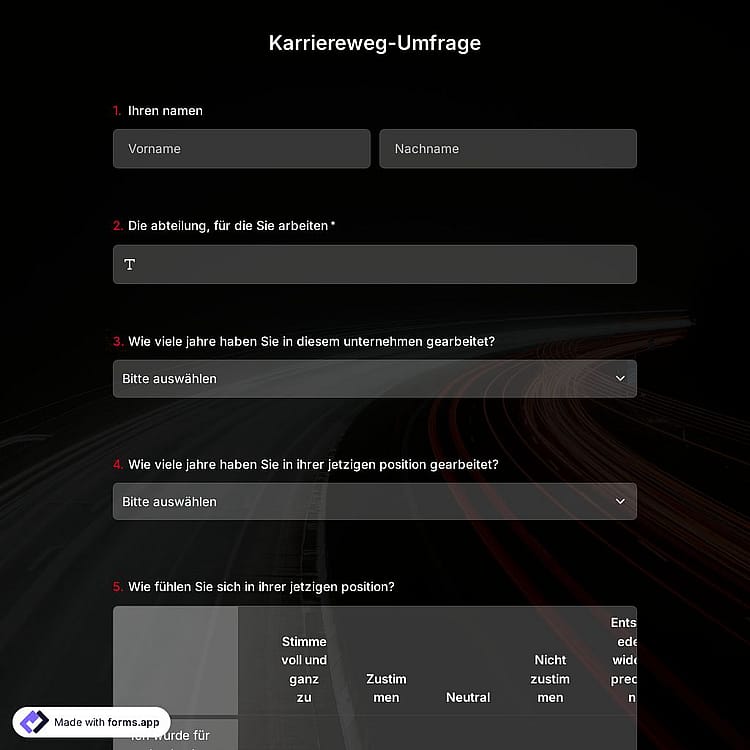 Karriereweg-Umfrage