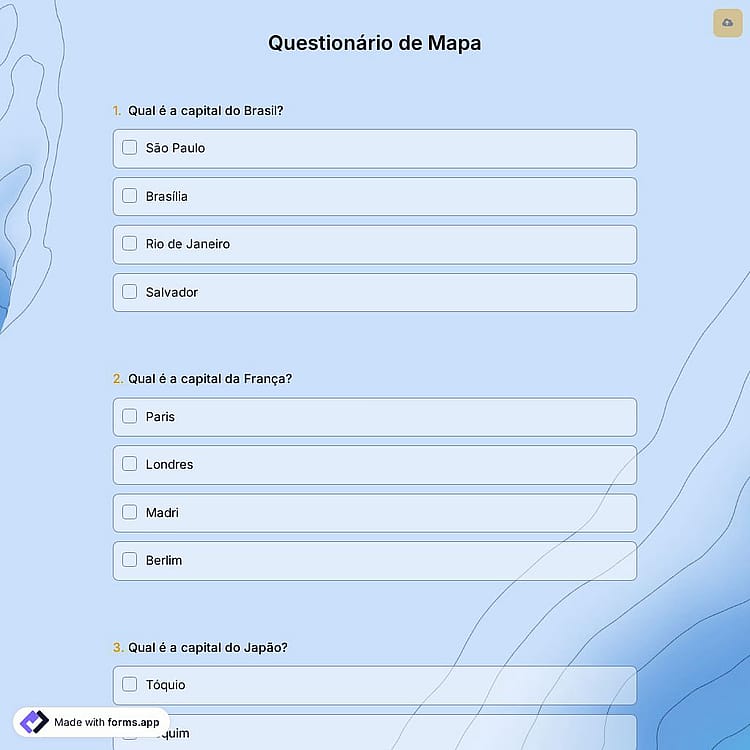Questionário de Mapa