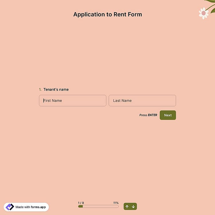 Application to Rent Form