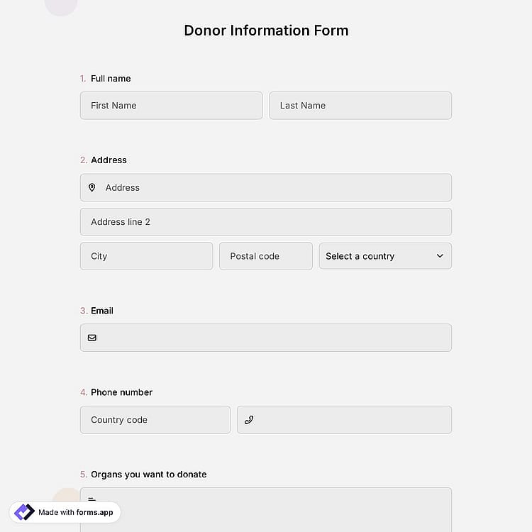 Donor Information Form
