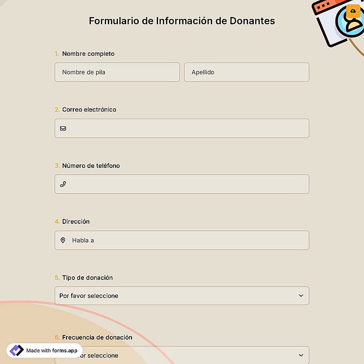 Formulario de Información de Donantes