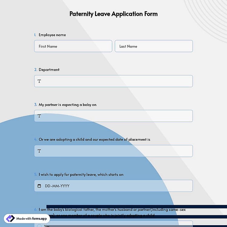 Paternity Leave Application Form