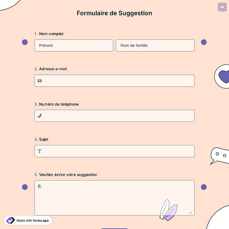 Formulaire de Suggestion