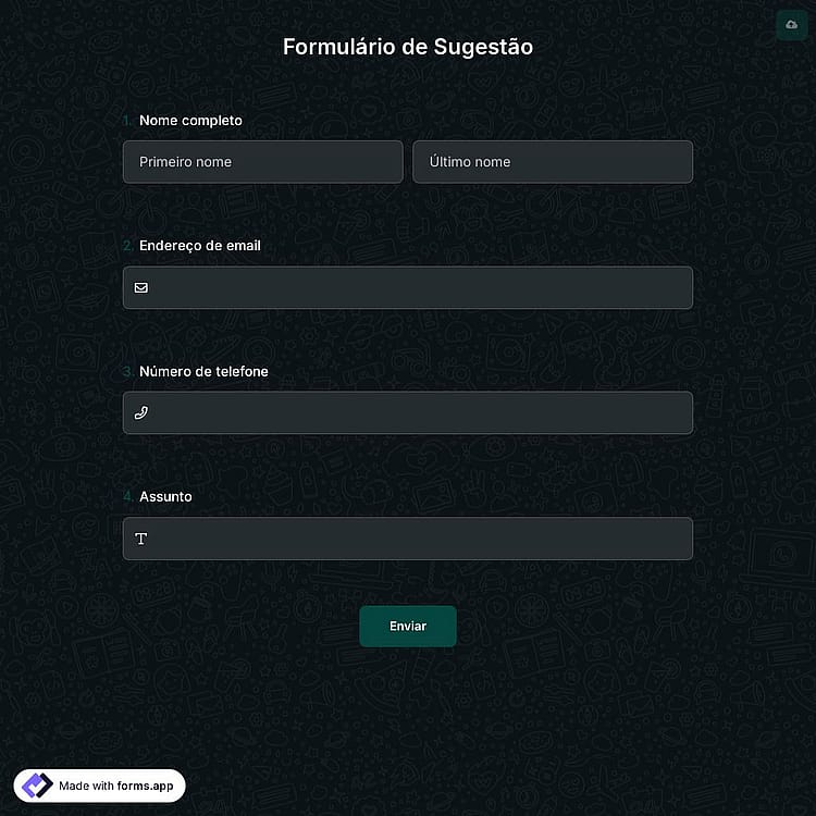 Formulário de Sugestão