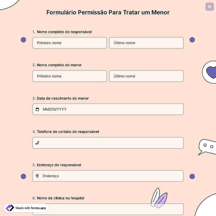 Formulário Permissão Para Tratar um Menor