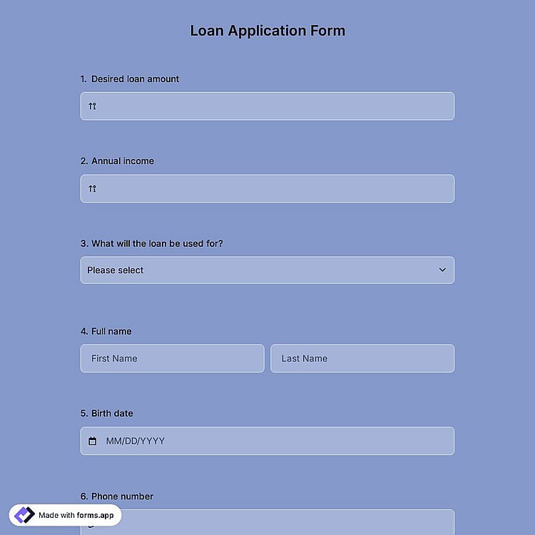 Loan Application Form