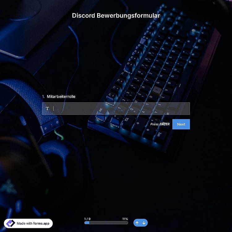 Discord-Bewerbungsformular für Mitarbeiter