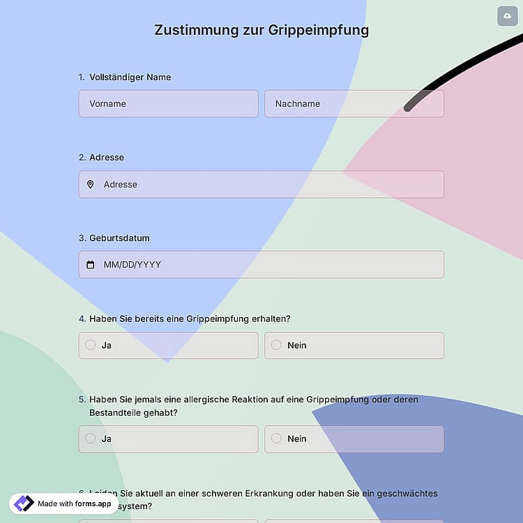 Zustimmung zur Grippeimpfung