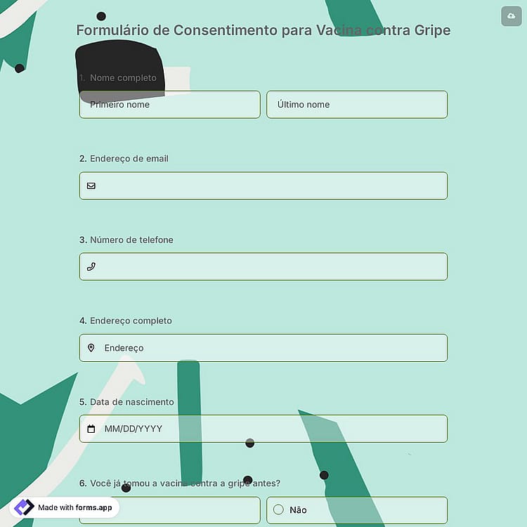 Formulário de Consentimento para Vacina contra Gripe