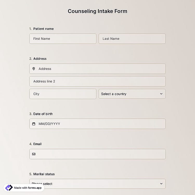 Counseling Intake Form