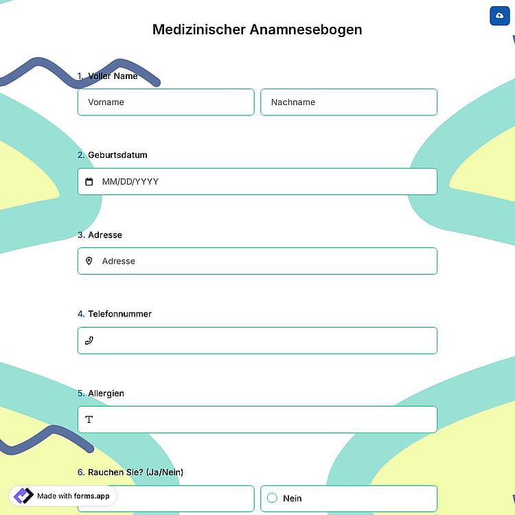 Medizinischer Anamnesebogen