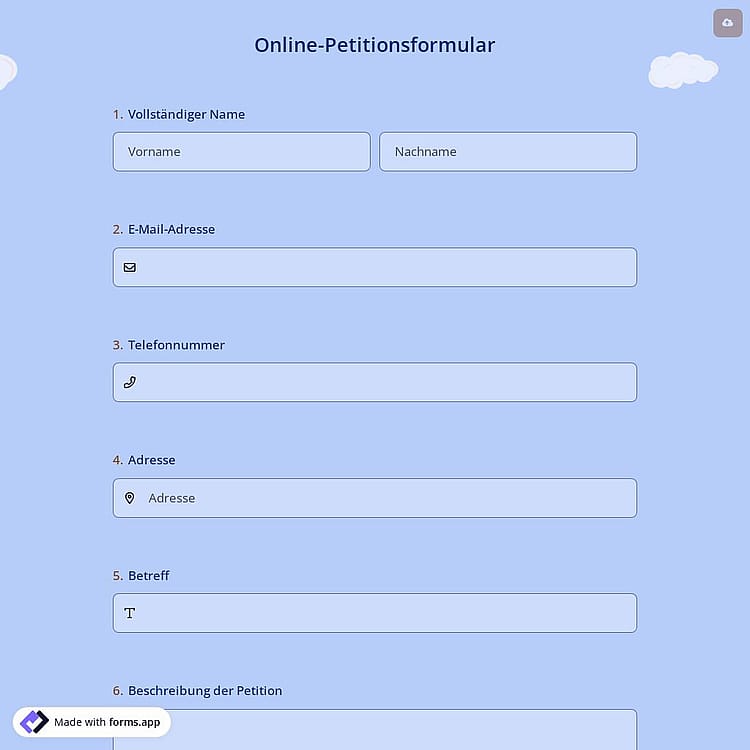 Online-Petitionsformular