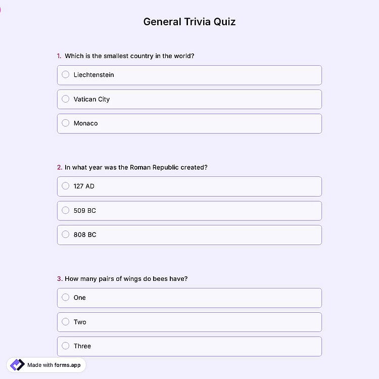 General Trivia Quiz