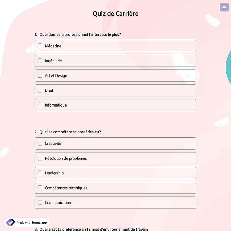 Quiz de Carrière