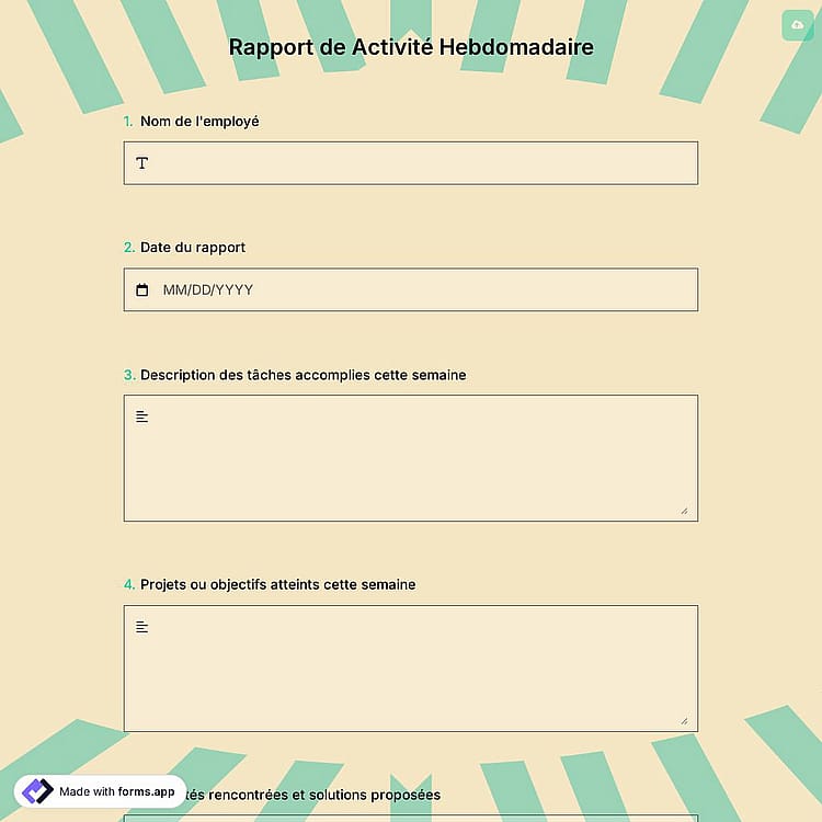 Rapport de Activité Hebdomadaire