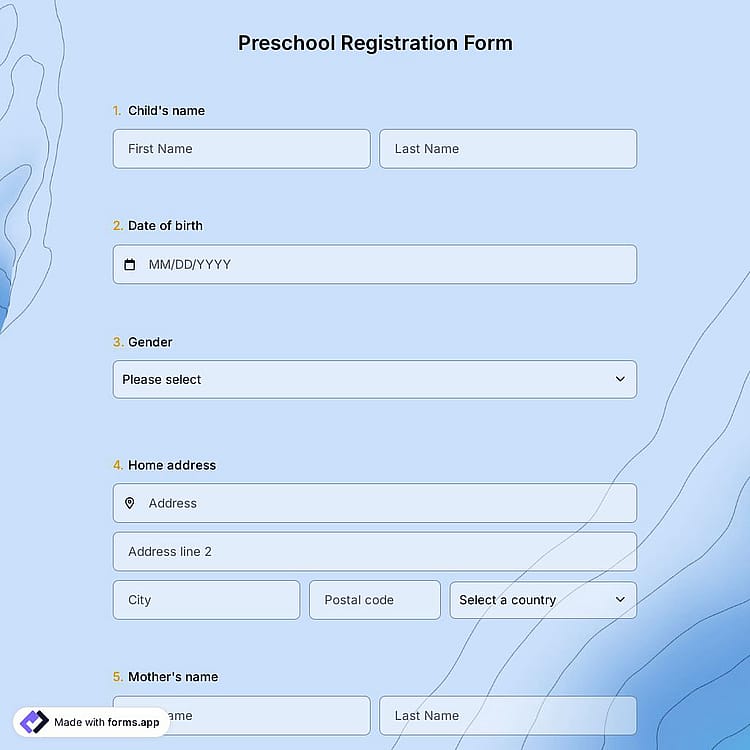 Preschool Registration Form