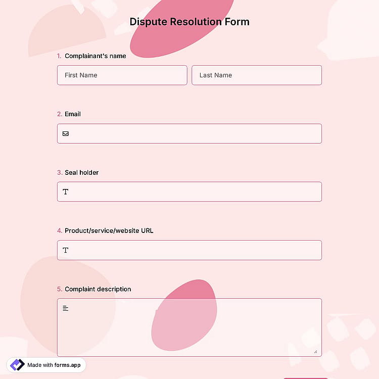 Dispute Resolution Form