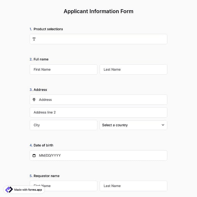 Applicant Information Form