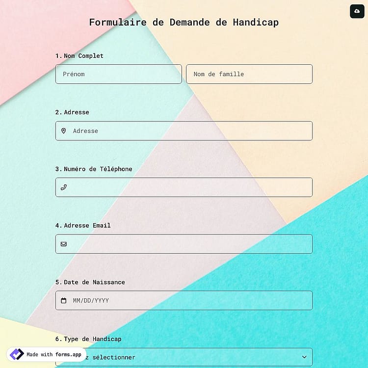 Formulaire de Demande de Handicap