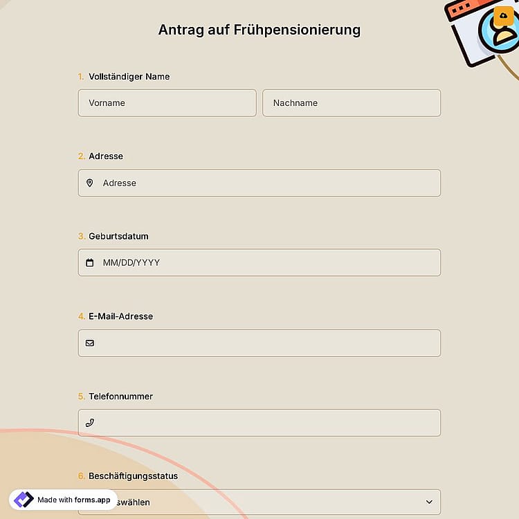 Antrag auf Frühpensionierung