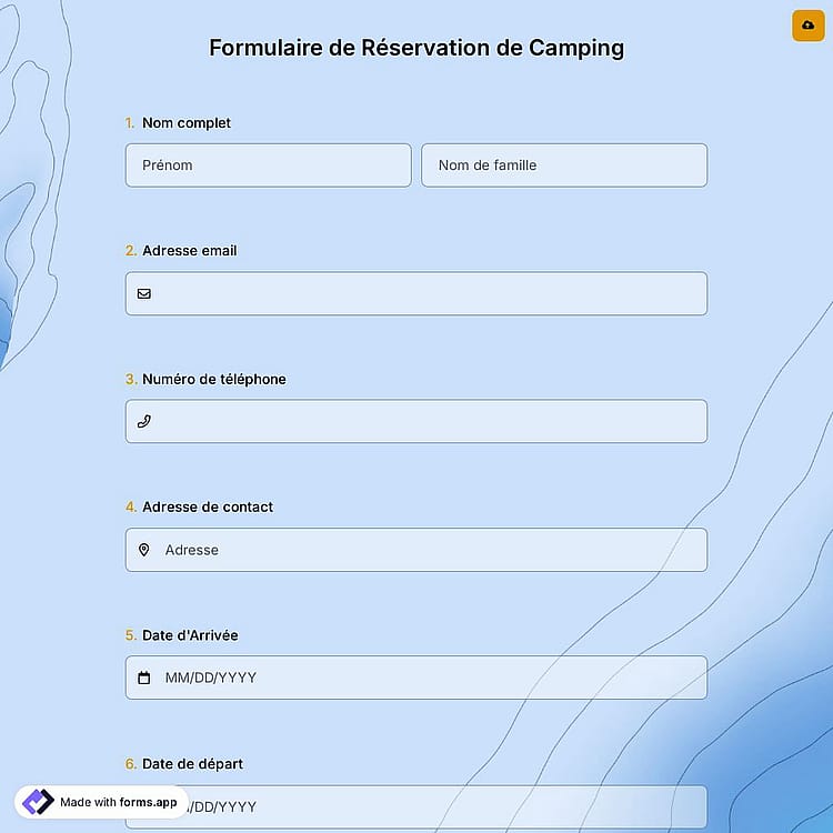 Formulaire de Réservation de Camping