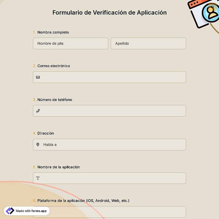 Formulario de Verificación de Aplicación