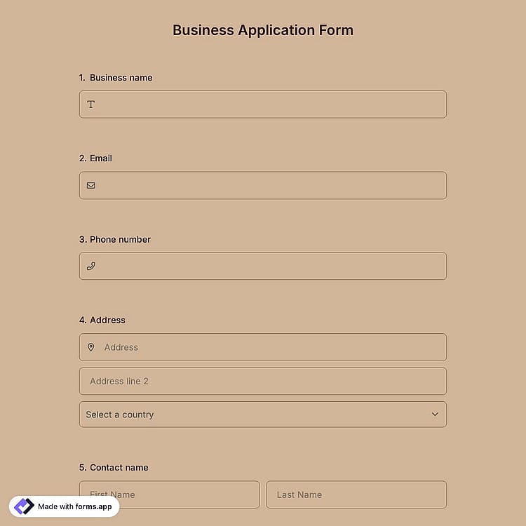 Business Application Form