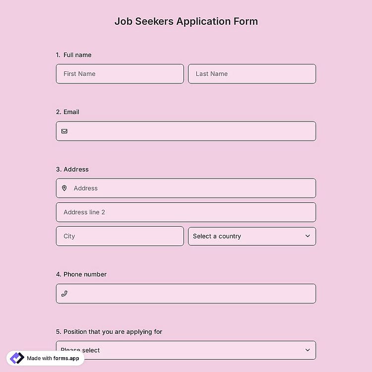 Job Seekers Application Form