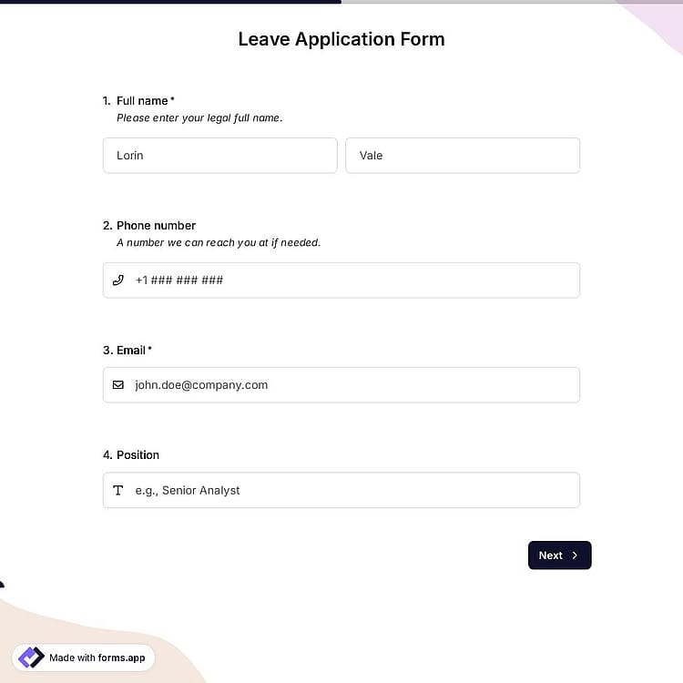 Leave Application Form