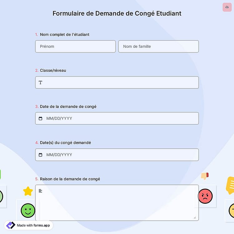 Formulaire de Demande de Congé Etudiant