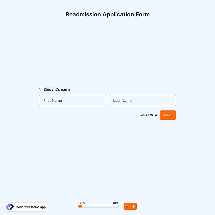 Readmission Application Form
