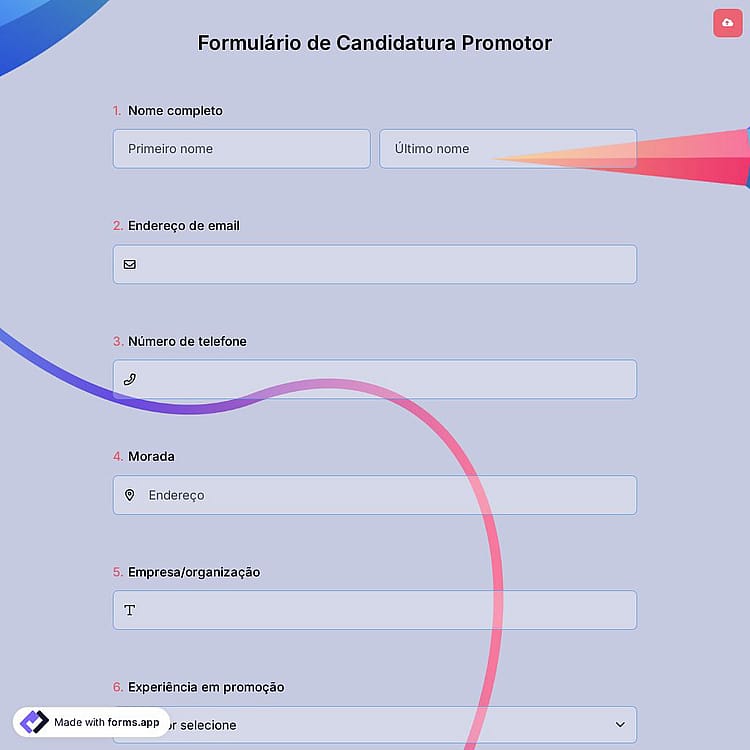 Formulário de Candidatura Promotor