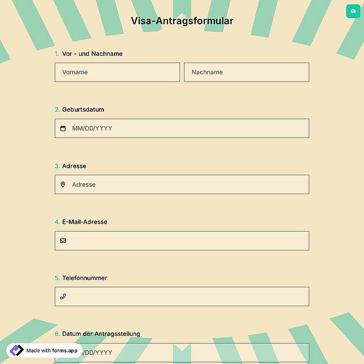 Visa-Antragsformular