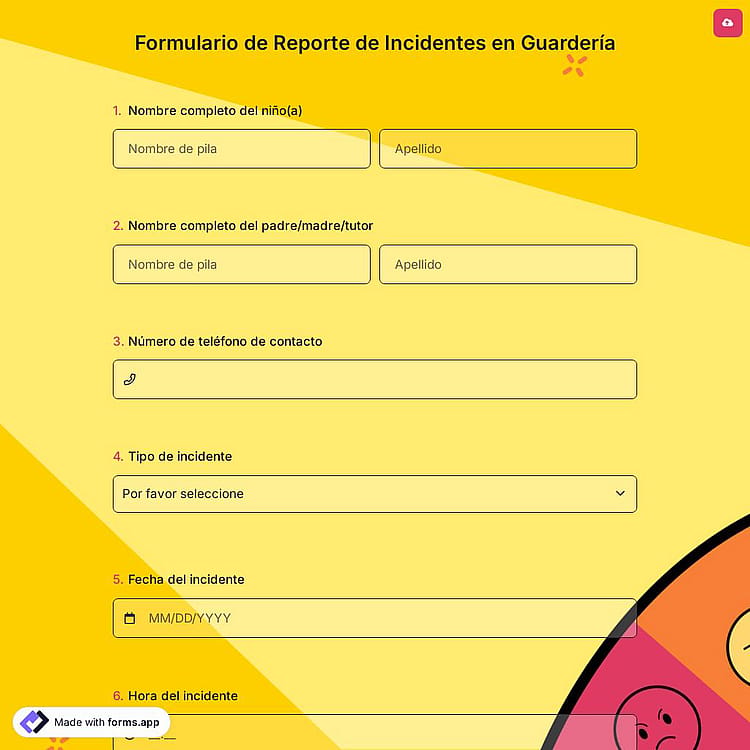 Formulario de Reporte de Incidentes en Guardería